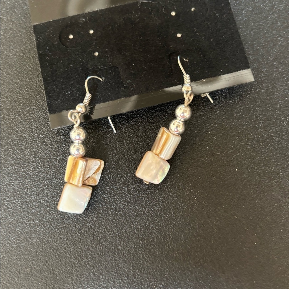Elegant Brown and Silver Dangle Earrings